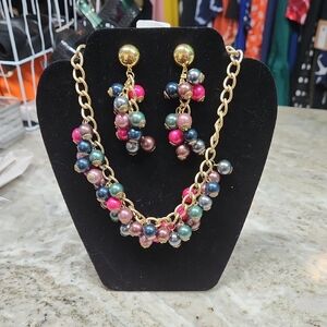 Elegant Multicolor Beaded Necklace Set